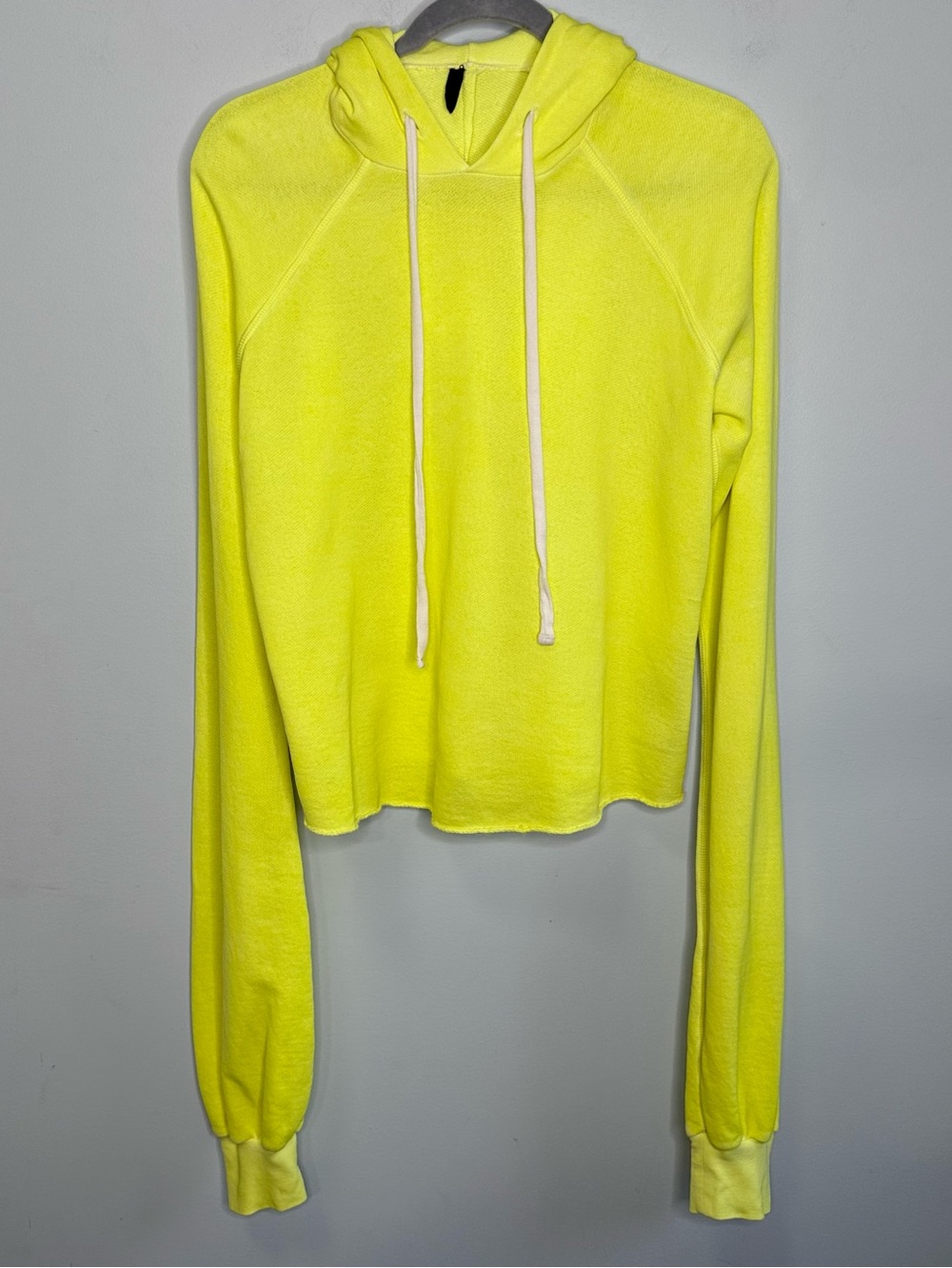 Unravel Project Women’s Neon Yellow Black Side Stripes Pullover Hoodie